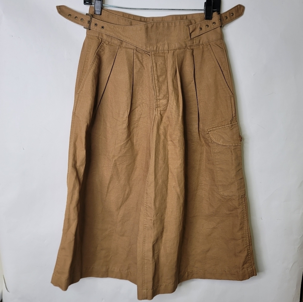 Banana Republic Wideleg cropped pants cargo style linen blend